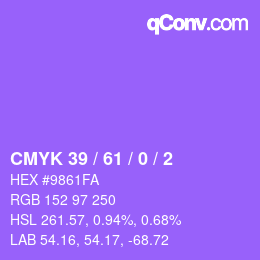 Farbcode: CMYK 39 / 61 / 0 / 2 | qconv.com