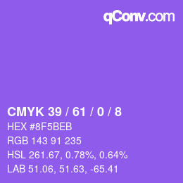 カラーコード: CMYK 39 / 61 / 0 / 8 | qconv.com