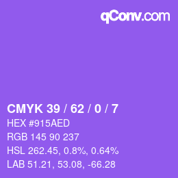 Farbcode: CMYK 39 / 62 / 0 / 7 | qconv.com