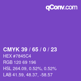 Código de color: CMYK 39 / 65 / 0 / 23 | qconv.com