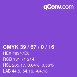 Color code: CMYK 39 / 67 / 0 / 16 | qconv.com