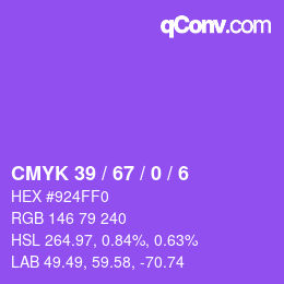 カラーコード: CMYK 39 / 67 / 0 / 6 | qconv.com