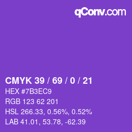 Color code: CMYK 39 / 69 / 0 / 21 | qconv.com