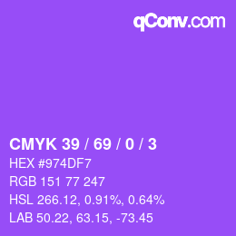 Color code: CMYK 39 / 69 / 0 / 3 | qconv.com