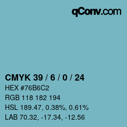 Color code: CMYK 39 / 6 / 0 / 24 | qconv.com