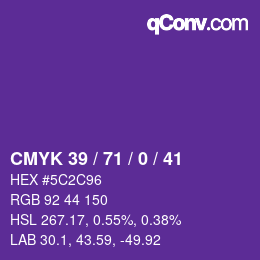 Color code: CMYK 39 / 71 / 0 / 41 | qconv.com