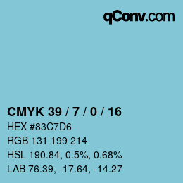 カラーコード: CMYK 39 / 7 / 0 / 16 | qconv.com