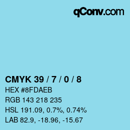 Color code: CMYK 39 / 7 / 0 / 8 | qconv.com