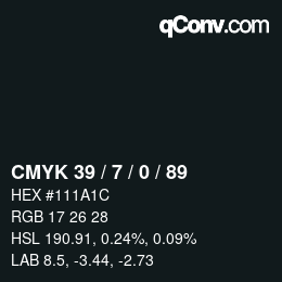 Color code: CMYK 39 / 7 / 0 / 89 | qconv.com