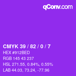 Color code: CMYK 39 / 82 / 0 / 7 | qconv.com