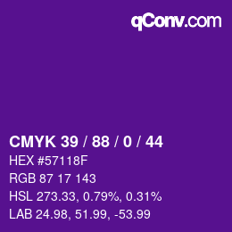 颜色代码: CMYK 39 / 88 / 0 / 44 | qconv.com