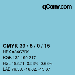 Color code: CMYK 39 / 8 / 0 / 15 | qconv.com