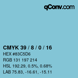 カラーコード: CMYK 39 / 8 / 0 / 16 | qconv.com