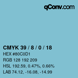 Color code: CMYK 39 / 8 / 0 / 18 | qconv.com