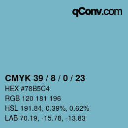 カラーコード: CMYK 39 / 8 / 0 / 23 | qconv.com