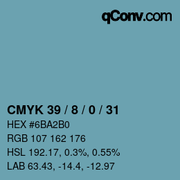 颜色代码: CMYK 39 / 8 / 0 / 31 | qconv.com