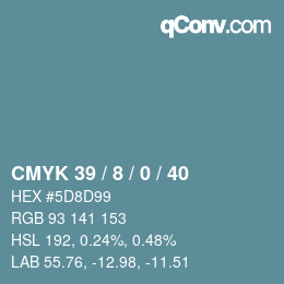 颜色代码: CMYK 39 / 8 / 0 / 40 | qconv.com