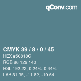カラーコード: CMYK 39 / 8 / 0 / 45 | qconv.com