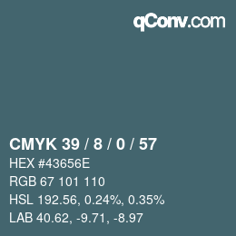 Color code: CMYK 39 / 8 / 0 / 57 | qconv.com