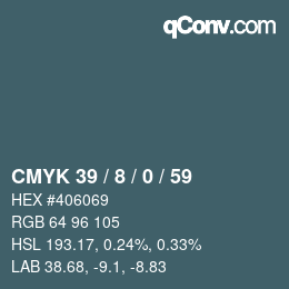 カラーコード: CMYK 39 / 8 / 0 / 59 | qconv.com