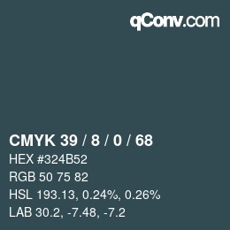 カラーコード: CMYK 39 / 8 / 0 / 68 | qconv.com