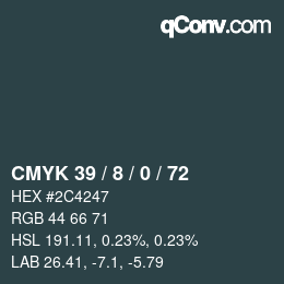 カラーコード: CMYK 39 / 8 / 0 / 72 | qconv.com