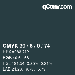 カラーコード: CMYK 39 / 8 / 0 / 74 | qconv.com