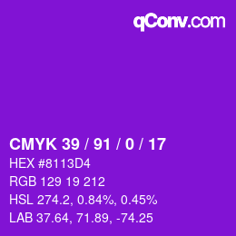 Color code: CMYK 39 / 91 / 0 / 17 | qconv.com