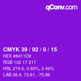 Color code: CMYK 39 / 92 / 0 / 15 | qconv.com