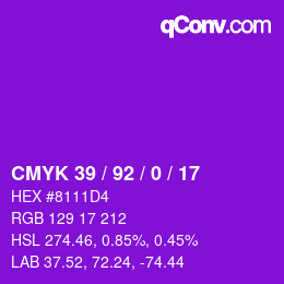 Color code: CMYK 39 / 92 / 0 / 17 | qconv.com