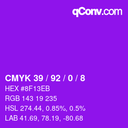 Color code: CMYK 39 / 92 / 0 / 8 | qconv.com