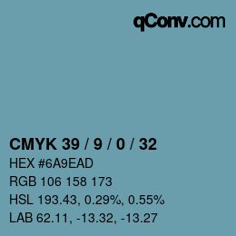 Color code: CMYK 39 / 9 / 0 / 32 | qconv.com