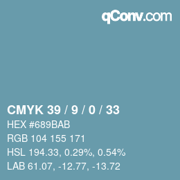 颜色代码: CMYK 39 / 9 / 0 / 33 | qconv.com