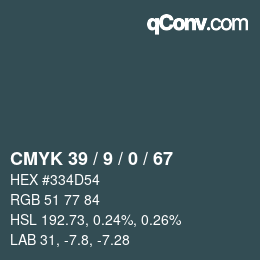 カラーコード: CMYK 39 / 9 / 0 / 67 | qconv.com