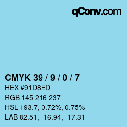 Color code: CMYK 39 / 9 / 0 / 7 | qconv.com