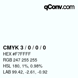 颜色代码: CMYK 3 / 0 / 0 / 0 | qconv.com