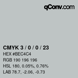 Color code: CMYK 3 / 0 / 0 / 23 | qconv.com