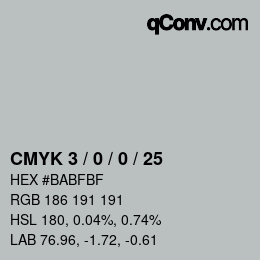 Color code: CMYK 3 / 0 / 0 / 25 | qconv.com