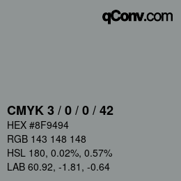 Color code: CMYK 3 / 0 / 0 / 42 | qconv.com