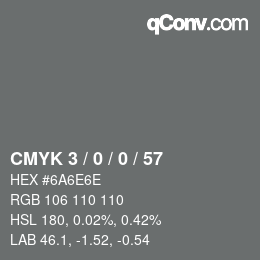 カラーコード: CMYK 3 / 0 / 0 / 57 | qconv.com