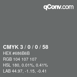 颜色代码: CMYK 3 / 0 / 0 / 58 | qconv.com