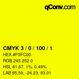 Color code: CMYK 3 / 0 / 100 / 1 | qconv.com