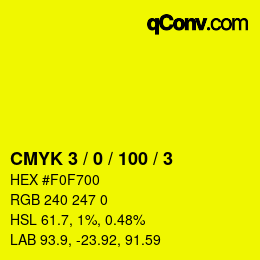 Color code: CMYK 3 / 0 / 100 / 3 | qconv.com