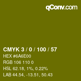 Color code: CMYK 3 / 0 / 100 / 57 | qconv.com