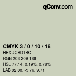 カラーコード: CMYK 3 / 0 / 10 / 18 | qconv.com