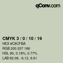 カラーコード: CMYK 3 / 0 / 10 / 19 | qconv.com