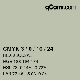 颜色代码: CMYK 3 / 0 / 10 / 24 | qconv.com