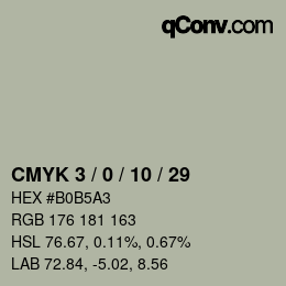 カラーコード: CMYK 3 / 0 / 10 / 29 | qconv.com