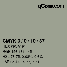 カラーコード: CMYK 3 / 0 / 10 / 37 | qconv.com