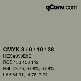カラーコード: CMYK 3 / 0 / 10 / 38 | qconv.com